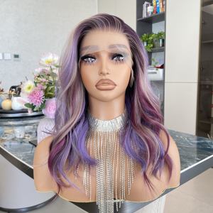 Perruque Lace Front Transparente de Haute Qualité, Cheveux Naturels Ondulés Bouclés, 16 Pouces, Couleurs Arc-en-ciel, avec Baby Hair pour Femmes - Product Image 3