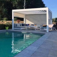 Pergola bioclimatique motorisée à lames orientables en aluminium JC, auvent personnalisé