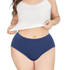 Fabricante de Ropa Interior, Bragas de Encaje Suave con Corte Láser, Color Sólido, Sexy, de Nailon, Tallas Grandes para Mujeres Corpulentas, Bragas Tipo <span class=keywords><strong>Granny</strong></span> - Product Image 3