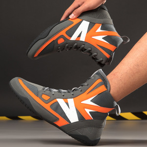 Chaussures de boxe montantes en maille respirante à lacets pour l'entraînement, le combat et la gym - Product Image 1