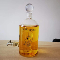 Bouteille en verre en forme de réservoir, contenant fait à la main, pour cognac ou whisky, 500/1000ml, 10 pièces