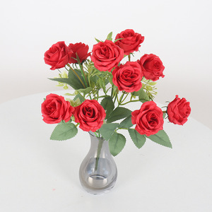 Rosas Artificiales de Seda, <span class=keywords><strong>10</strong></span> Ramilletes Pequeños, Impresas en 3D, Duraderas, Ramo de Novia, Decoración para el Día de San Valentín, Bodas y Hogar - Product Image 2