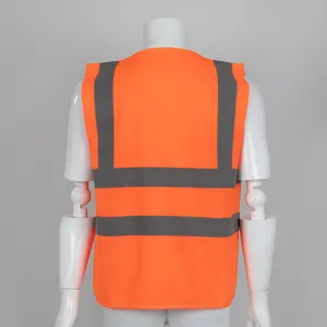 Customizable Logo High Visibility Reflector Construction Work Pockets Reflective Safety Vest