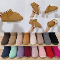 Sepatu Bot Salju Slip-on Setengah Tinggi Grosir 2026 - Bagian Atas Kulit Asli, Berlapis Bulu, Sandal Hangat Musim Gugur Musim Dingin yang Lucu & Modis