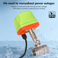 Vanne à bille motorisée à trois voies en laiton/acier inoxydable 304, étanche IP65, DN15 DN20 DN25 PN40, vanne à eau électrique haute pression