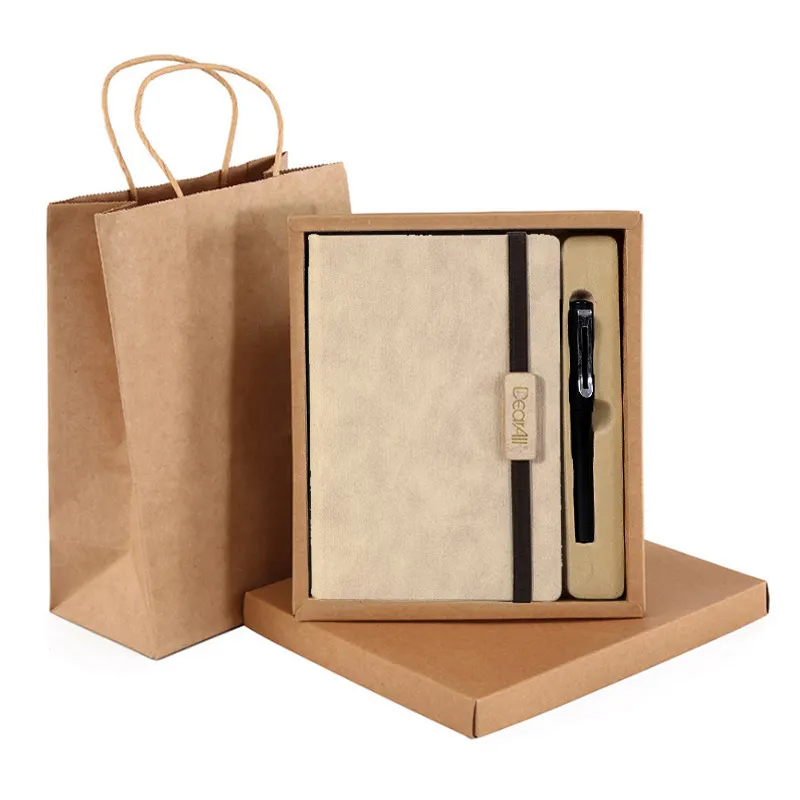 Блокнот с ручкой, подарочный набор, мягкий чехол из искусственной кожи в твердой обложке, блокнот с индивидуальным принтом