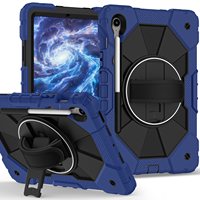 Étui antichoc pour Samsung Tab S10 Lite S10 FE S9 FE S9 11 avec support pour stylet, support rotatif à 360°, sangle de main et bandoulière pour enfants