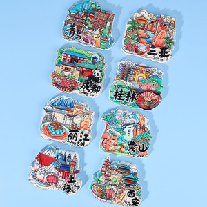 Trung Quốc du lịch thành phố 3D nhựa phim hoạt hình tủ lạnh nam châm Bắc Kinh Thượng Hải mốc hấp dẫn phong cách quà lưu niệm dán từ tính - Product Image 1