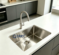 Évier de cuisine encastré simple en acier inoxydable 304 bronze antique fait main, luxe, 550*450mm