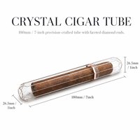Tube à cigares transparent pour l'emballage de cigarettes et de cigares, tube de rangement portable en cristal facetté, tube cadeau haut de gamme