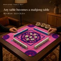 Tapis de jeu carré silencieux pour Mahjong, base en caoutchouc antidérapante, lavable, pour Mahjong, Poker, Domino, Échecs, impression personnalisée