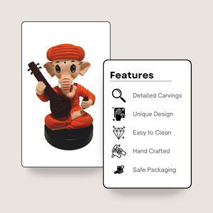 Adorable Figura Decorativa de Ganpati Sentado, Elegante Adorno para el Tablero del Automóvil, para el Hogar, la Oficina y como Regalo - Product Image 6