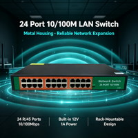 Conmutador Ethernet Full-Duplex de 24 Puertos 10/100Mbps ANPA AP-5024, Carcasa Metálica para Montaje en Rack, 12Gbps, Plug and Play, Apilable, QoS, 2 Años de Garantía