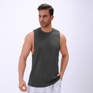 Débardeur de gym pour hommes en coton respirant avec logo personnalisé Stringer Mens Workout Muscle Vente en gros - Product Image 2