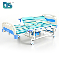 Cama de Examen Hospitalaria Manual de Cinco Funciones Ajustables, Estilo Moderno, Portátil, para Uso Doméstico, con Mesa Lateral e Inodoro