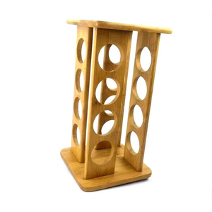Factory Bamboo Rack Kitchen Bamboo Spice Rack <strong>Tabletop</strong> <strong>Storage</strong> 4 Tier 16 Jar Revolving Spice Rack - Product Image 5