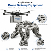 Pièces structurelles de drone en titane usinées sur mesure par CNC, composants de châssis de drone de précision avec rapport d'inspection CMM