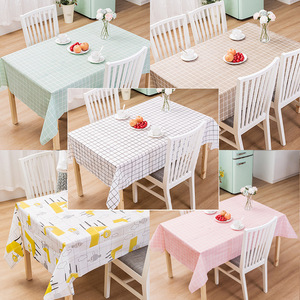 Checkered Printed Nordic Style <b>Tablecloth</b> <b>Rectangle</b> PEVA Waterproof Home Use - Product Image 2