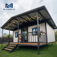 Maison conteneur de luxe extensible, villa 3 chambres, hôtel-cabane modulaire pour glamping, avec panneaux sandwich en acier 20ft 40ft