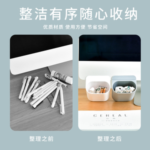 Porte-stylo de bureau pour moniteur, pince d'écran, boîte de rangement de bureau, papeterie de bureau et scolaire, organisateur de rangement latéral de table, grand format - Product Image 4