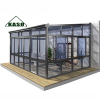 Sunrooms Maisons Véranda Maison Fenêtre Design Vérandas Vertes Portables Sur Le Pont Aluminium Verre Trempé Pergola