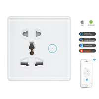 Enchufe Inteligente WiFi Tuya para Reino Unido, Compatible con Alexa y Google, Control Remoto con Temporizador, Enchufe de Pared ABS para el Hogar, 240v 13A, Enchufe Inteligente para Luz