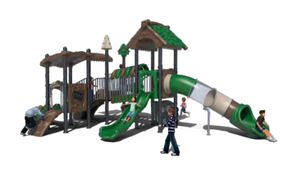 Natuurlijke milieuvriendelijke plastic speelset boomhut LLDPE buitenspeeltoestel glijbaan voor thuisgebruik & schoolgebruik - Product Image 2