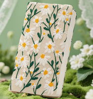 2025 petite fleur marguerite littéraire broderie manuel A6 taille spirale lié haute valeur cahier blanc Floral tissu Journal