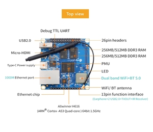 <span class=keywords><strong>OrangePi</strong></span> Zero2 Mini โอเพ่นซอร์ส ซิงเกิลบอร์ด Orange Pi <span class=keywords><strong>Zero</strong></span> <span class=keywords><strong>2</strong></span> 512MB/1GB ชิป Allwinner H616 64-บิต ประสิทธิภาพสูง รองรับ BT - Product Image 4