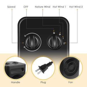 Tabletop Ceramic PTC <b>Heater</b> 1500W Mini Portable Fan <b>Heater</b> With <b>Timer</b> Overheat Protection 20M Heating Area - Product Image 1