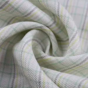 Tissu de literie en tissu Lyocell Coolmax en lin biologique respirant pour bébé ou adulte Textile de maison jupe robe tissu à carreaux teint en fil