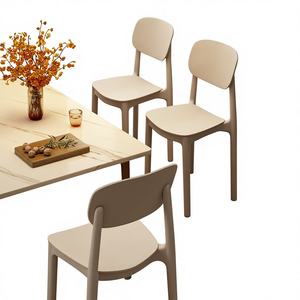 Silla sin marco de resina engrosada para uso doméstico, silla de comedor de ocio, taburete comercial apilable simple con respaldo, moderno y minimalista - Product Image 1