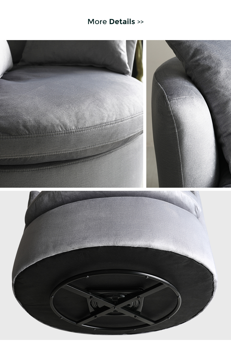 360-degree snuggle cuddle accent barrel swivel chair living room furniture fabric swivel armchair