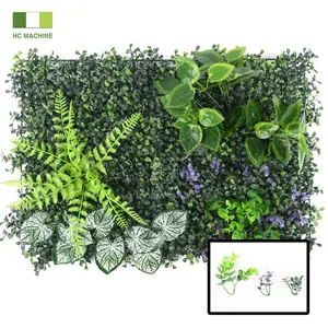 הגנת UV לוחות קיר גדר עץ עץ מלאכותי רקע ירוק חיצוני חתונה פרטיות גדר בחצר האחורית צמח מלאכותי