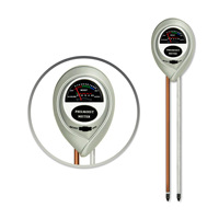 Testeur de sol de jardin 2-en-1 pH et humidimètre, peinture argentée PS, sans batterie, pour plantes d'intérieur, pelouse, agriculture ST-23B