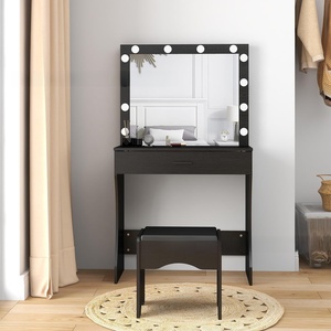 <span class=keywords><strong>Coiffeuse</strong></span> moderne minimaliste <span class=keywords><strong>avec</strong></span> miroir et tabouret, mobilier de chambre personnalisable pour la maison - Product Image 3