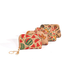 Dompet Kartu Cork Clutch Vintage Multi-fungsi Warna-warni Ultra-tipis Desain Artistik