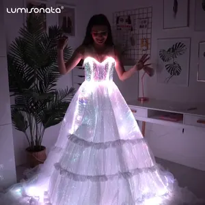 2021 moda de Alta Qualidade Senhora Vestidos De Noiva Vestidos de Led light up Vestido de Trajes de Dança Luminosa Luminosa