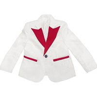 Jacquard Enfants Tuxedo Costume Ensemble pour Garçons Floral Veste & Pantalon Avec Gilet Blanc-Rose pour Anniversaire Dîner Fêtes Mariages