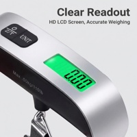 50kg/110lb crochet ceinture échelle LCD numérique balance électronique pour voyage valise bagages suspendus balances pesant tenu dans la main