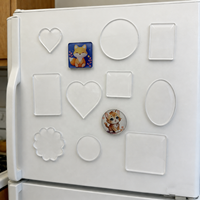 Aimant de réfrigérateur personnalisé en acrylique imprimé par sublimation, avec support magnétique souple, autocollant décoratif pour la maison, cadeaux