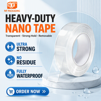 Cinta Nano Transparente de Doble Cara, Fuerte y Suave, Impermeable, Reutilizable, de PU, para Unir Alfombras, Pósters, Decoración del Hogar, Etiquetas de Papel, 5m