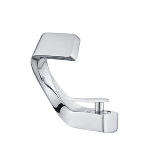 Robinet de lavabo moderne en cuivre à poignée unique, avec cartouche céramique, à poser sur le comptoir, monotrou, design cascade - Product Image 1