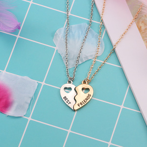 Collar con Colgante <span class=keywords><strong>de</strong></span> <span class=keywords><strong>Corazón</strong></span> Partido Personalizado con Iniciales Grabadas, Juego <span class=keywords><strong>de</strong></span> 2 Piezas, Collar <span class=keywords><strong>de</strong></span> Mejores Amigas para Siempre, Colgante <span class=keywords><strong>de</strong></span> <span class=keywords><strong>Corazón</strong></span> Hueco - Product Image 5