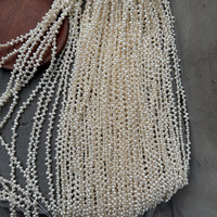 Perles de riz irrégulières allongées de 39 cm, 3-3,5 mm, à trois à sept trous, origine Chine, perles d'eau douce naturelles sans pépins