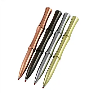 Stock Simple Bamboo Joint Brass Pen EDC Pocket Pen Unique Polished Metal Sign Signature Ballpoint Pen Christmas Gift