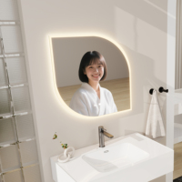Éclairage LED mural moderne pour villa, luminaire de salle de bain rectangulaire en dalle de roche, lavabo en céramique sans joint, meuble sous-vasque en dalle de roche