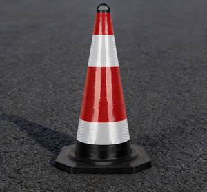 Cône de signalisation routière temporaire <span class=keywords><strong>en</strong></span> PVC, design crème glacée rouge et blanc, pour la construction et l'avertissement routier - Vente <span class=keywords><strong>en</strong></span> gros usine - Product Image 3