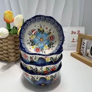 Tigela de Cerâmica Pintada à Mão Adequada para Reuniões Familiares, Presentes, Festas em Hotéis e Assim por Diante, Design Ecológico, Grande Capacidade - Product Image 5