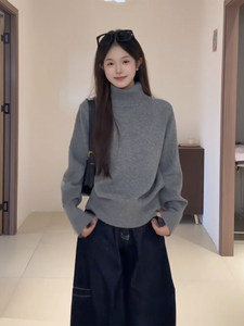 Pull en cachemire épais à col montant personnalisé pour femme, idéal pour l'automne et l'hiver, en laine tricotée, à porter en sous-vêtement - Product Image 5